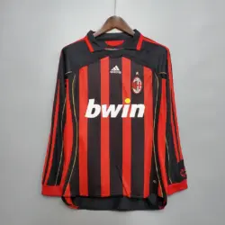 2006-2007 Retro Long Sleeve AC Milan Home Football Shirt