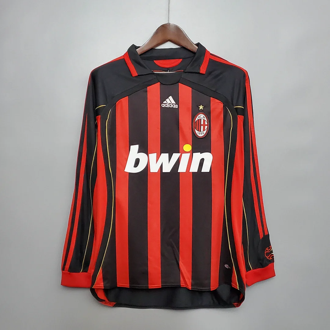 2006-2007 Retro Long Sleeve AC Milan Home Football Shirt 2006-2007 Retro Long Sleeve AC Milan Home Football Shirt