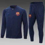 2022-2023 Barcelona Long Zip Jacke Dark Blue Jersey Set