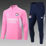 2022-2023 Lyon Half-Pull Training Suit Pink Football Shirt Set