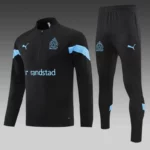 2022-2023 Olympique de Marseille Half-Pull Training Suit Black Football Jersey Set