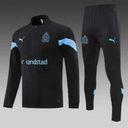 2022-2023 Olympique de Marseille Half-Pull Training Suit Black Football Jersey Set