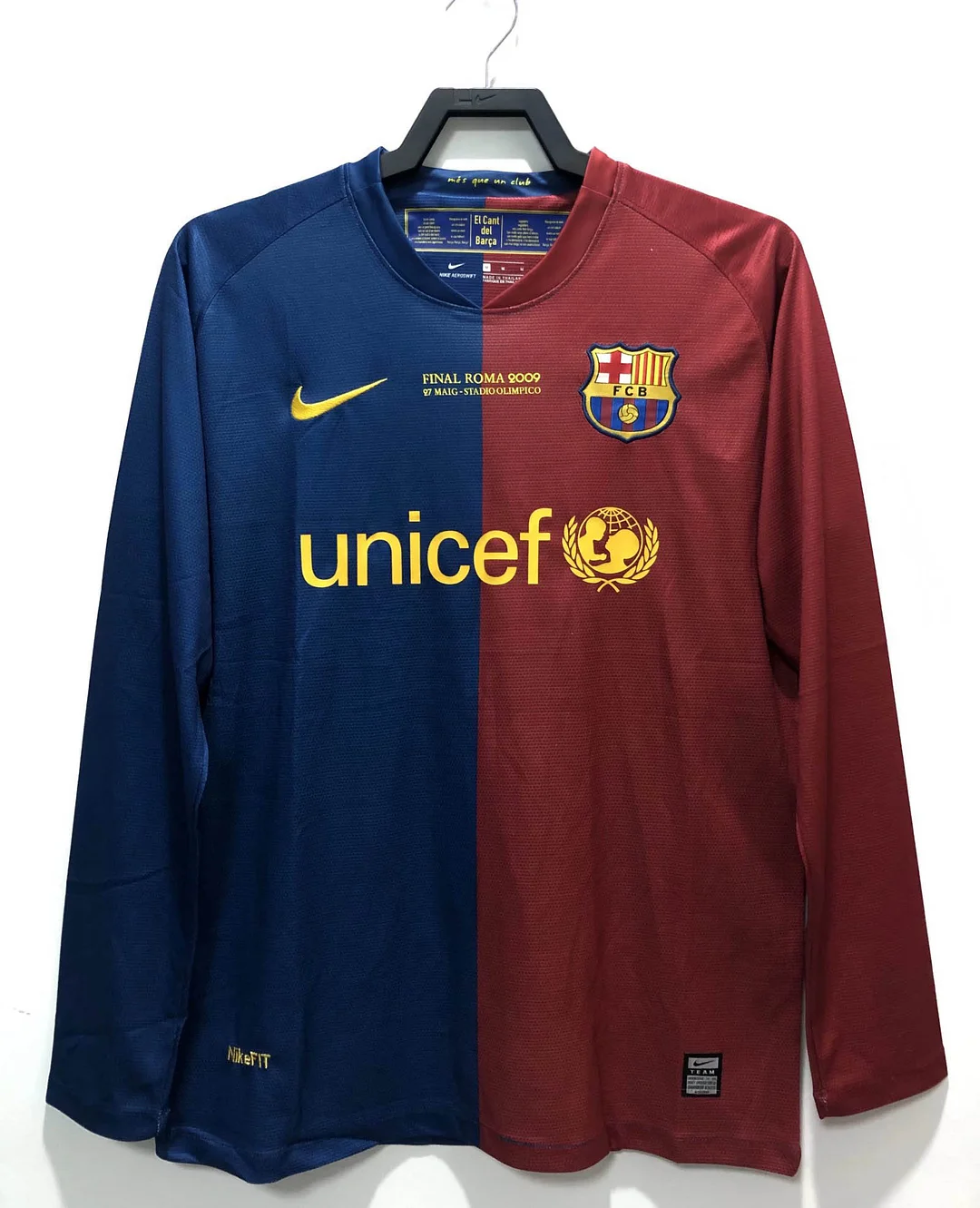 2008-2009 Retro Long Sleeve Barcelona Football Shirt Home Champions League 2008-2009 Retro Long Sleeve Barcelona Football Shirt Home Champions League