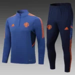 2022-2023 Manchester United Half-Pull Training Suit Blue Football Shirt 1:1 Thai Quality Set