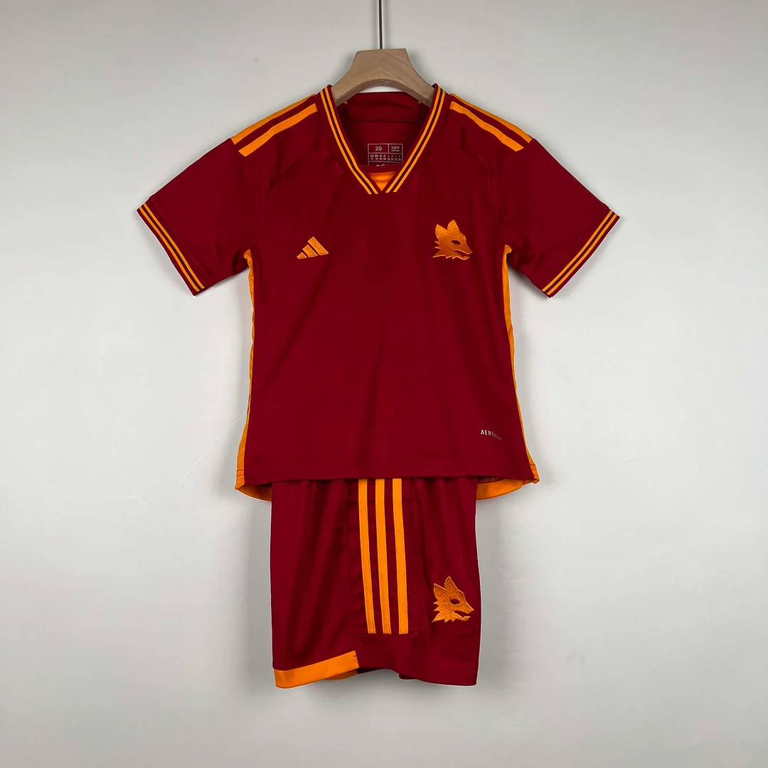2023-2024 Roma Home Soccer Jersey 1:1 Thai Quality Kids Size