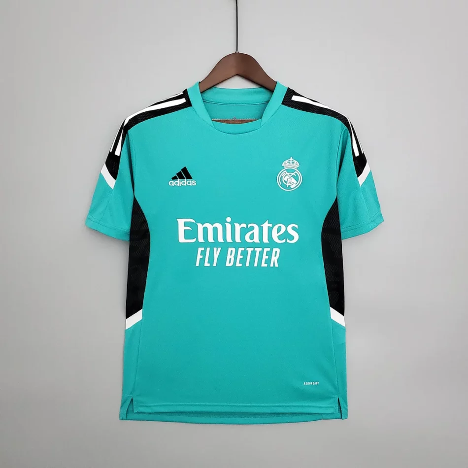 2021-2022 Real Madrid Training Wear Football Shirt Green