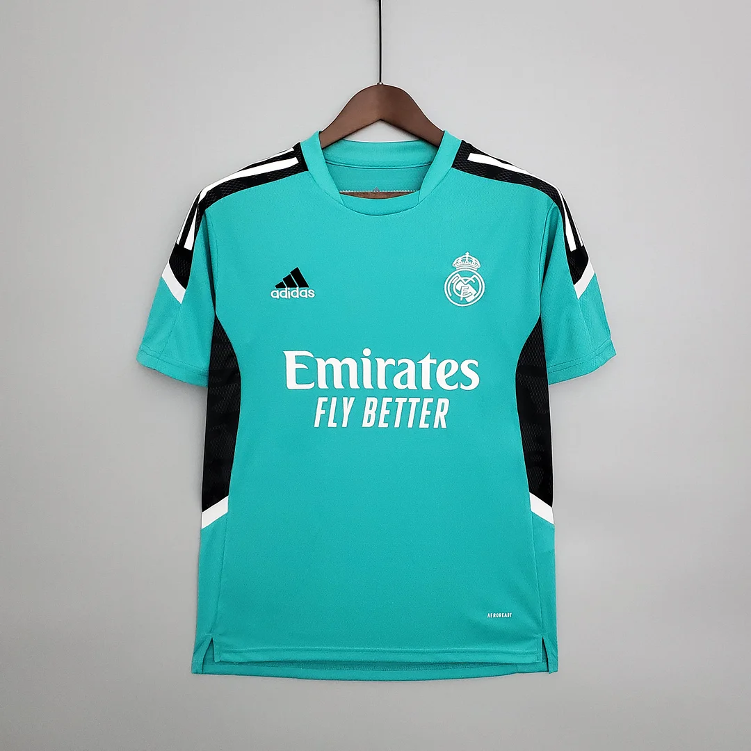 2021-2022 Real Madrid Training Wear Football Shirt Green