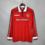 1998-1999 Retro Long Sleeve Manchester United Home Football Shirt