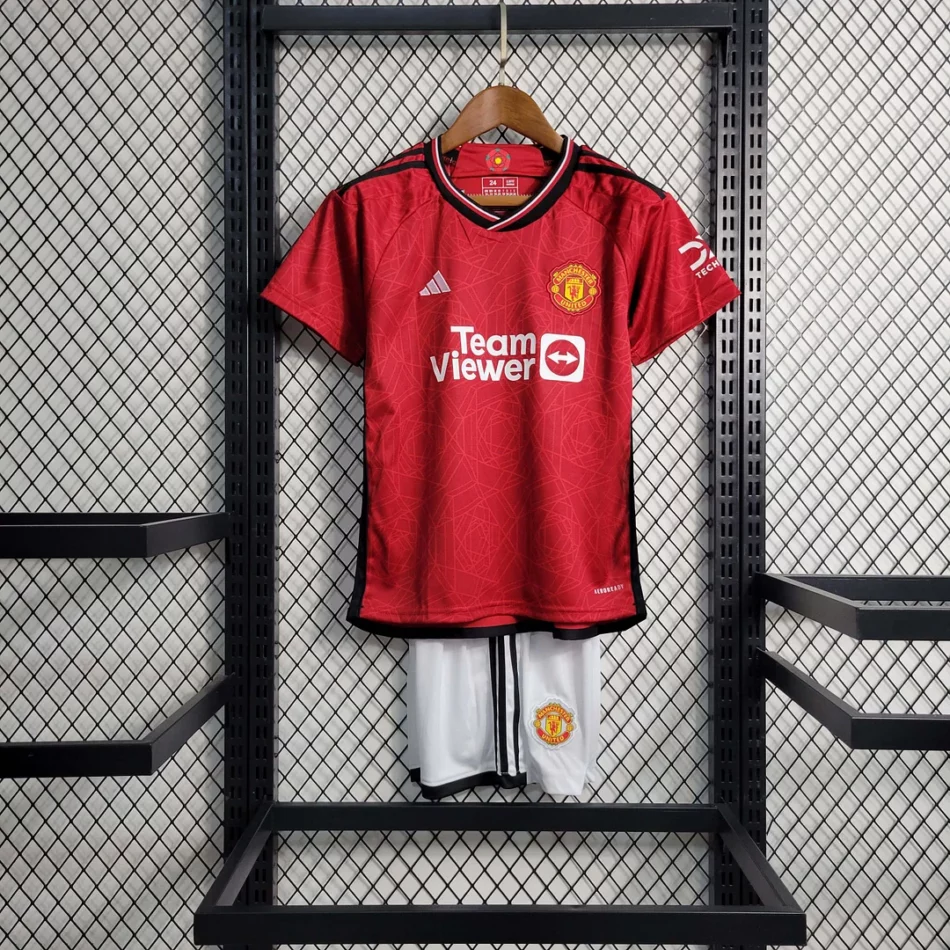 2023 2024 Manchester United Home Football Shirt 1:1 Thai Quality Kids Size