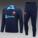 2022-2023 Barcelona Half-Pull Training Suit Dark Blue Jersey Set