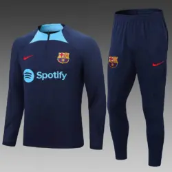 2022-2023 Barcelona Half-Pull Training Suit Dark Blue Jersey Set