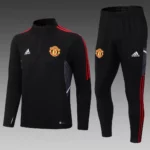 2022-2023 Manchester United Half-Pull Training Suit Black Football Shirt 1:1 Thai Quality Set