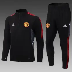 2022-2023 Manchester United Half-Pull Training Suit Black Football Shirt 1:1 Thai Quality Set