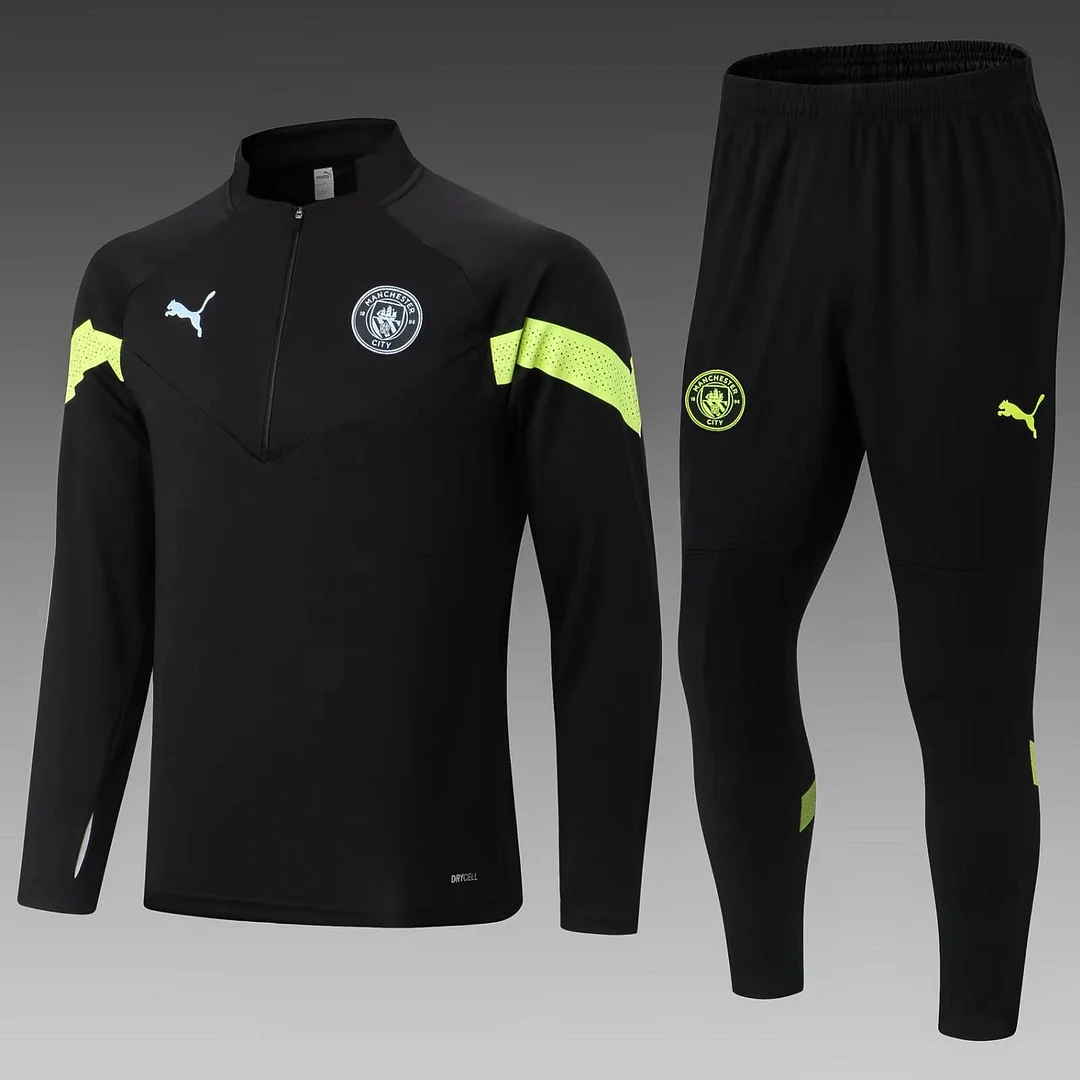 2022-2023 Manchester City Half-Pull Training Suit Black Football Shirt 1:1 Thai Quality Set 2022-2023 Manchester City Half-Pull Training Suit Black Football Shirt 1:1 Thai Quality Set