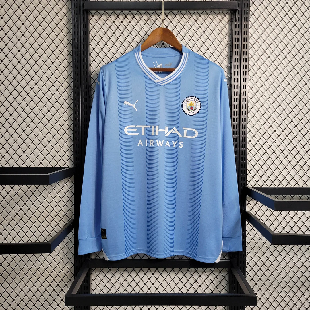 2023-2024 Long Sleeve Manchester City Home Football Shirt 1:1 Thai Quality 2023-2024 Long Sleeve Manchester City Home Football Shirt 1:1 Thai Quality
