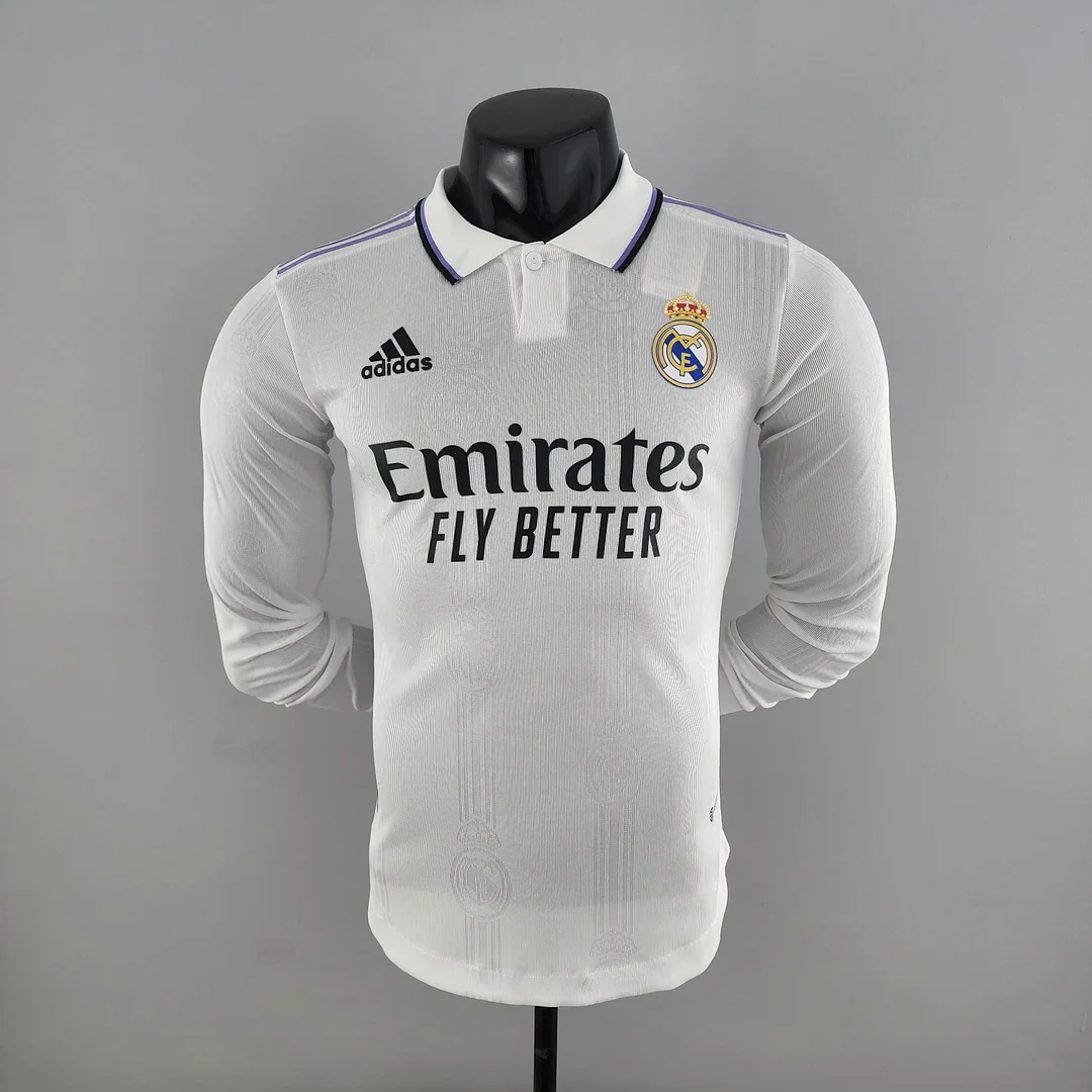 2022-2023 Long Sleeve Player Version Real Madrid Home