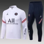 2021-2022 Psg Paris Saint-Germain Half-Pull Training Suit White Set
