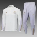 2022 Algeria National Team Half-Pull Training Suit White Shirt Set