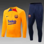 2022-2023 Barcelona Half-Pull Training Suit Yellow Jersey Set