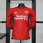 2023-2024 Long Sleeve Player Version Manchester United Home Football Shirt 1:1 Thai Quality