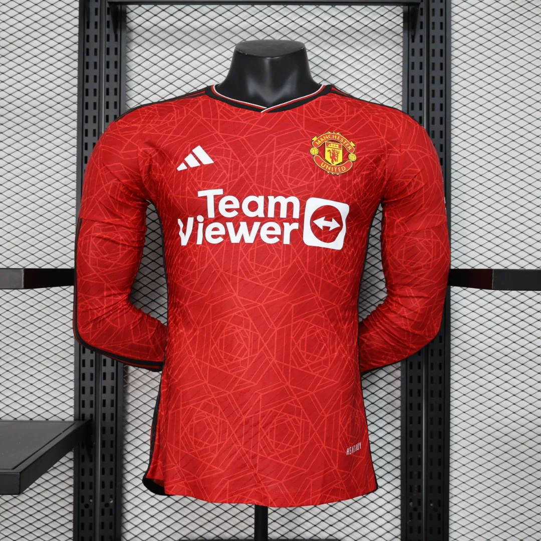 2023-2024 Long Sleeve Player Version Manchester United Home Football Shirt 1:1 Thai Quality 2023-2024 Long Sleeve Player Version Manchester United Home Football Shirt 1:1 Thai Quality