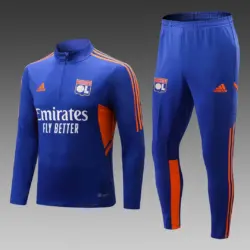 2022-2023 Lyon Half-Pull Training Suit Blue Football Shirt Set