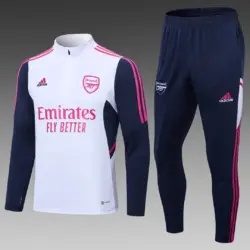 2022-2023 Arsenal Half-Pull Training Suit White Football Shirt 1:1 Thai Quality Set