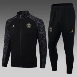 2023-2024 Psg Paris Saint-Germain Long Zipped Jacket Black Set