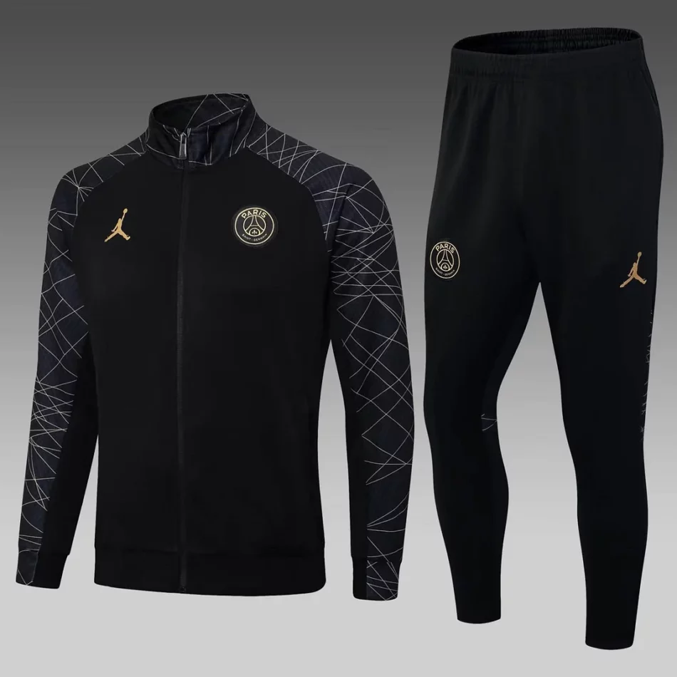 2023-2024 Psg Paris Saint-Germain Long Zipped Jacket Black Set