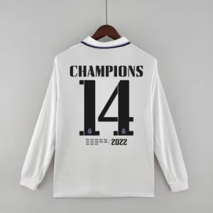 2022-2023 Long Sleeve Real Madrid Home 14 Champions Edition Jersey
