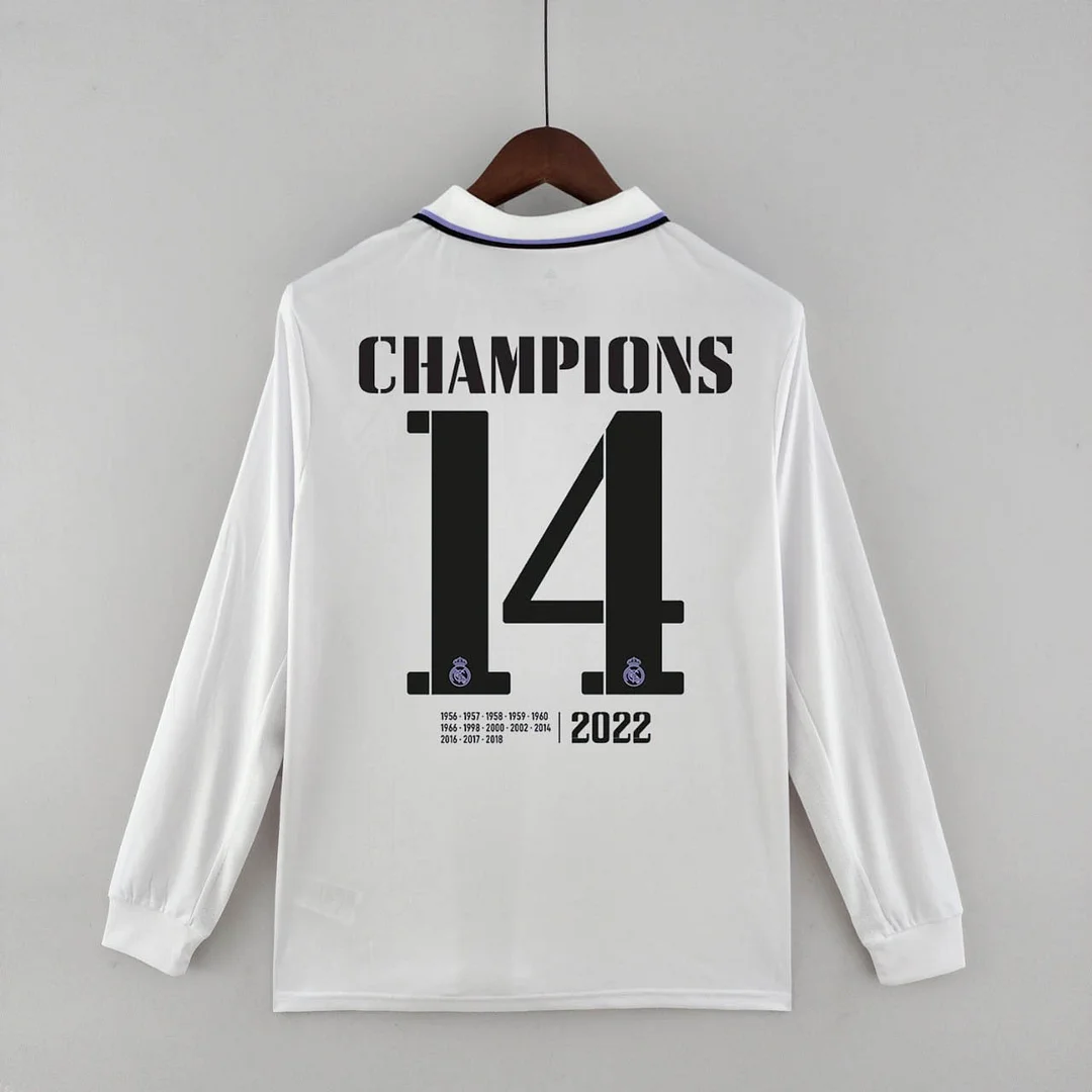 2022-2023 Long Sleeve Real Madrid Home 14 Champions Edition Jersey 2022-2023 Long Sleeve Real Madrid Home 14 Champions Edition Jersey