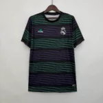 2023-2024 Real Madrid Training Wear Green And Purple Stripes Football Shirt