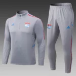 2022-2023 Lyon Half-Pull Training Suit Grey Football Shirt Set