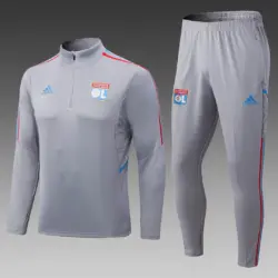2022-2023 Lyon Half-Pull Training Suit Grey Football Shirt Set