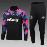 2022-2023 West Ham United Half-Pull Training Suit Black Football Shirt 1:1 Thai Quality Set