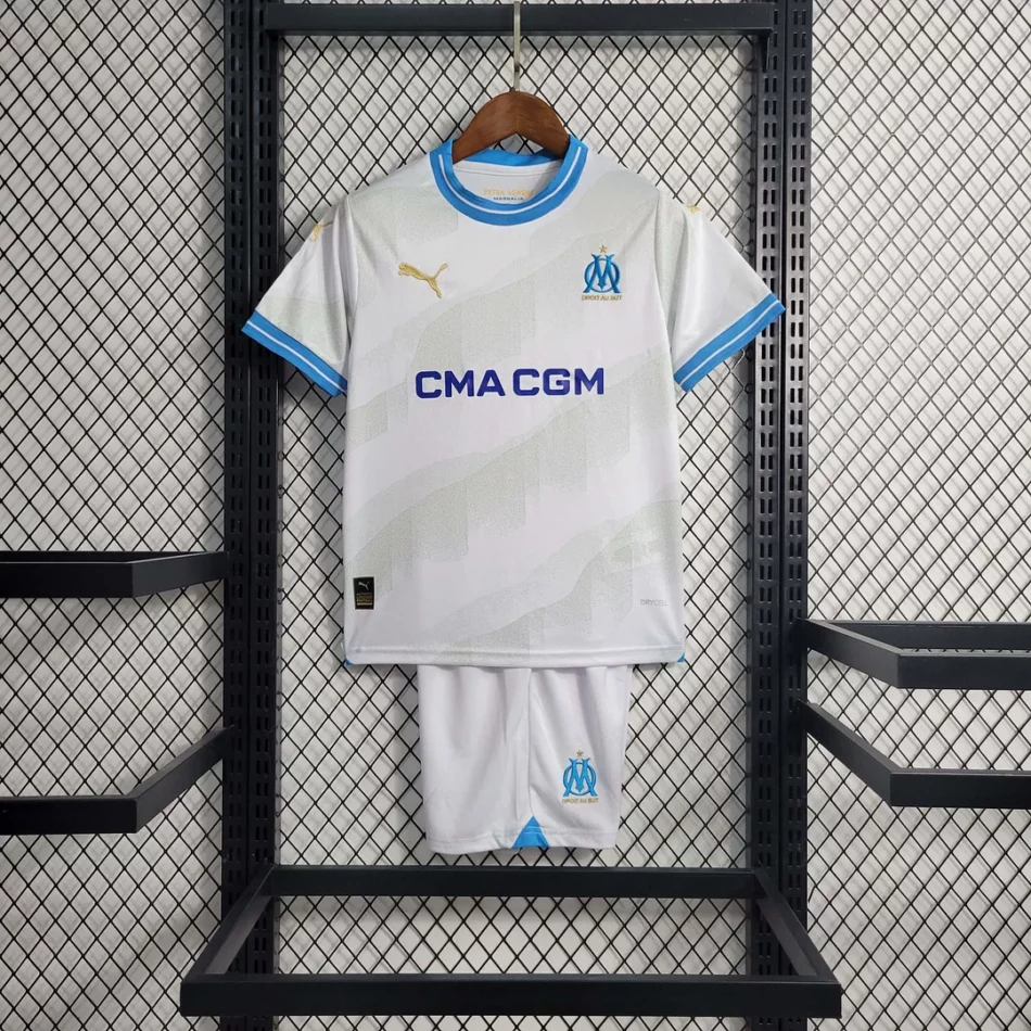 2023 2024 Olympique de Marseille Home Football Shirt 1:1 Thai Quality Kids Size
