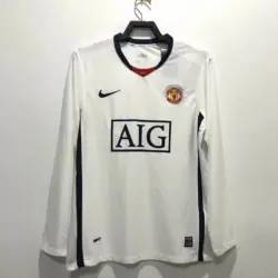 2008-2009 Long Sleeve Retro Manchester United Away Football Shirt
