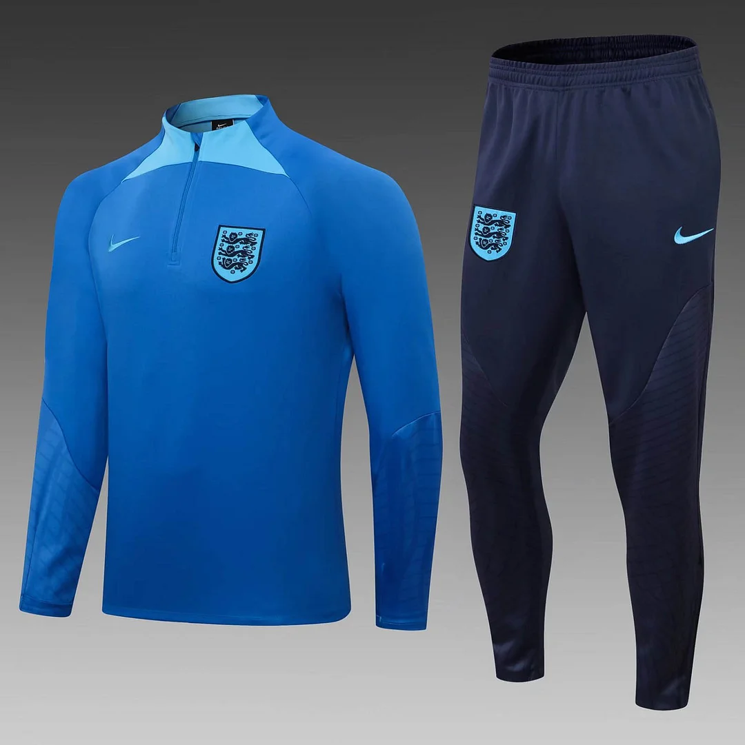 2022 England Half-Pull Training Suit Blue Soccer Jersey Set 2022 England Half-Pull Training Suit Blue Soccer Jersey Set