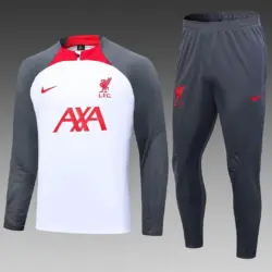 2023-2024 Liverpool Half-Pull Training Suit White Jersey 1:1 Thai Quality Set
