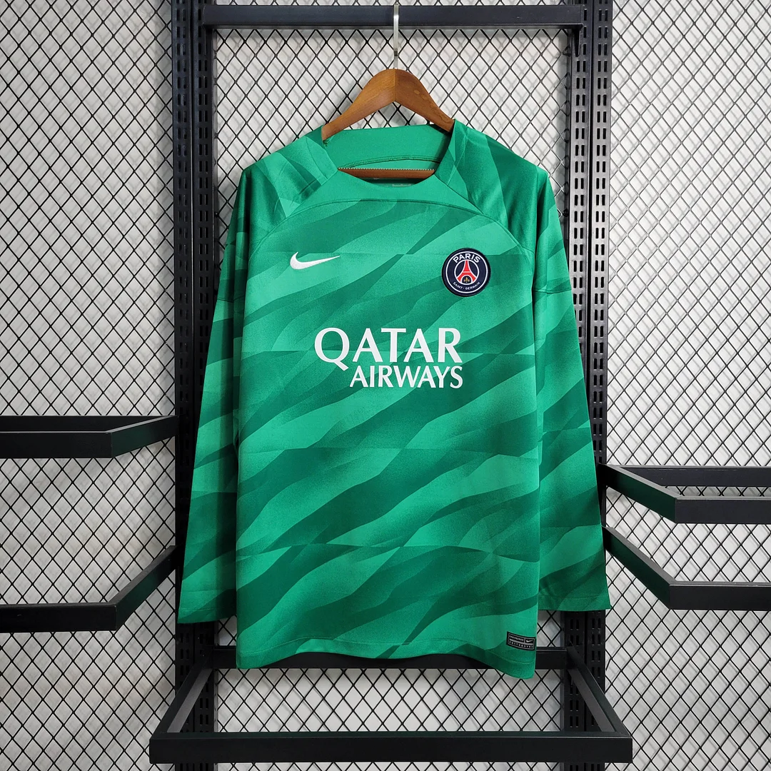2023-2024 Long Sleeve Psg Paris Saint-Germain Goalkeeper Green Football Shirt