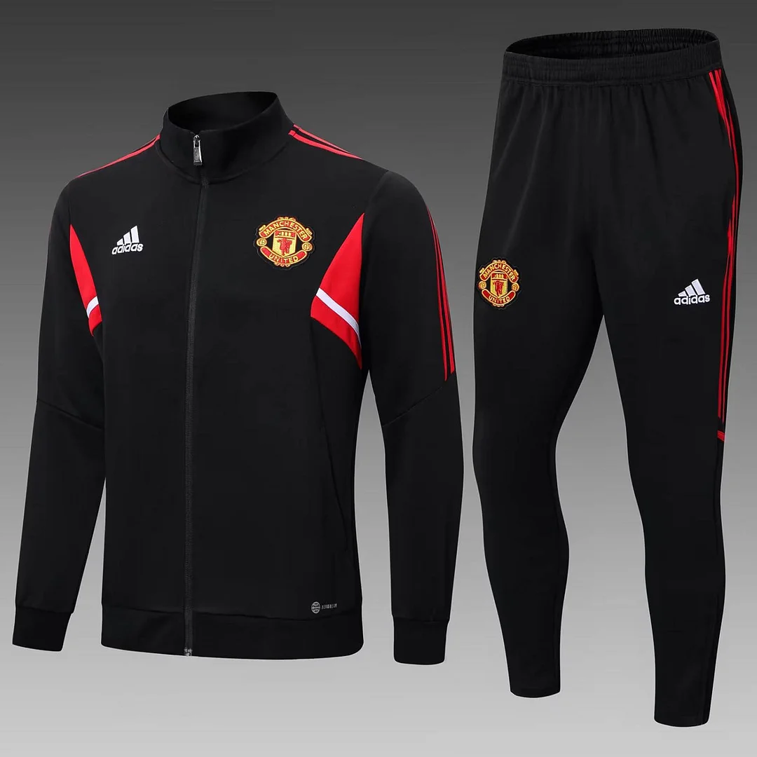 2022-2023 Manchester United Long Zip Jacke Black Football Shirt