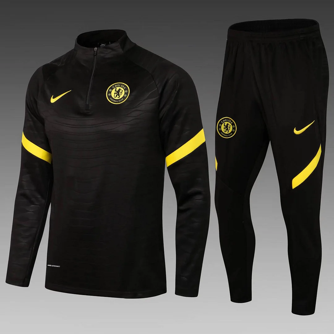 2021-2022 Chelsea Half-Pull Training Suit Black Football Shirt 1:1 Thai Quality Set
