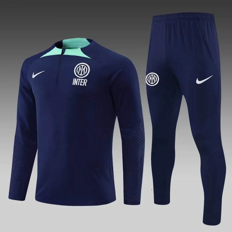 2022-2023 Internazionale Milan Half-Pull Training Suit Royal Blue Football Jersey 1:1 Thai Quality Set