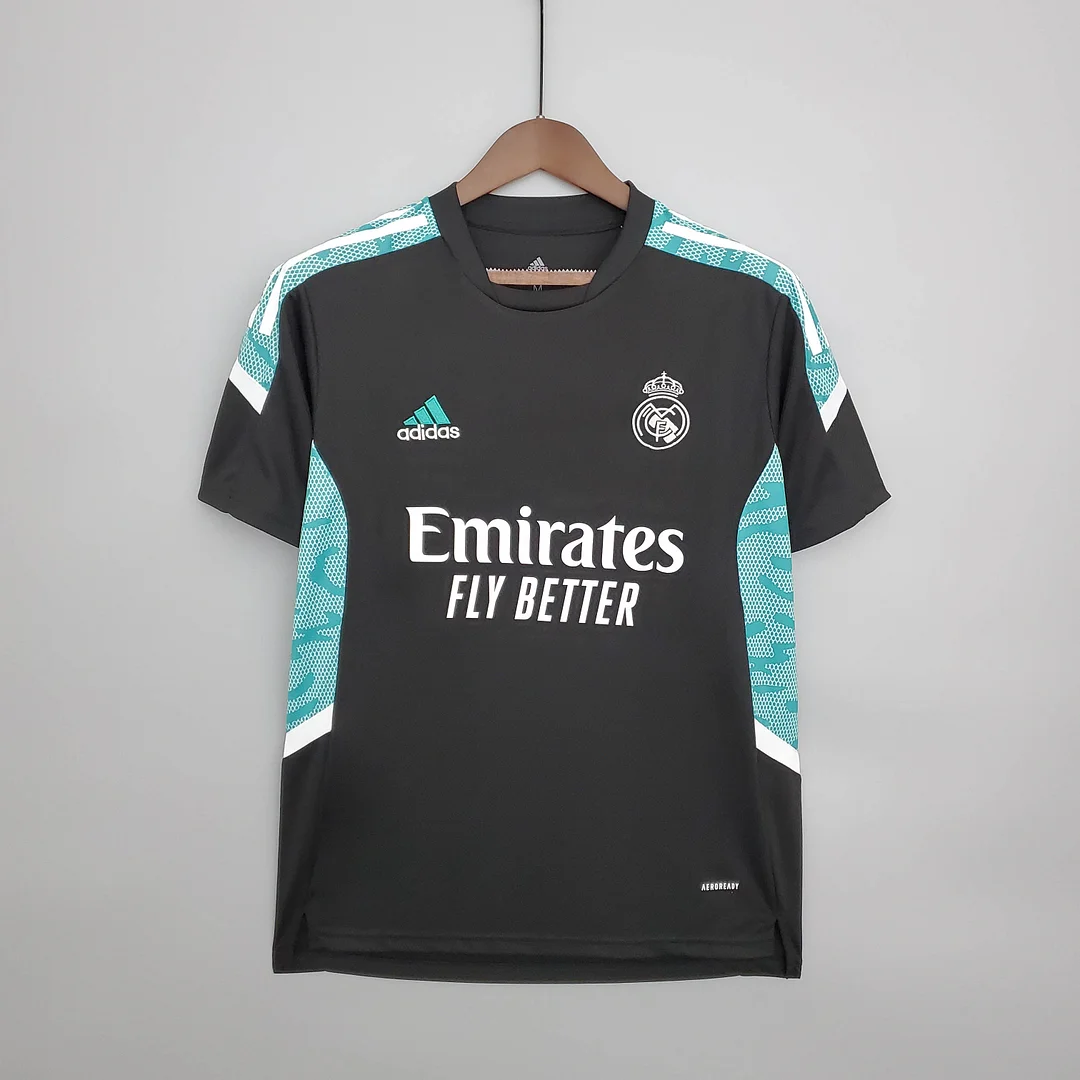 2021-2022 Real Madrid Training Wear Football Shirt Black Green 2021-2022 Real Madrid Training Wear Football Shirt Black Green