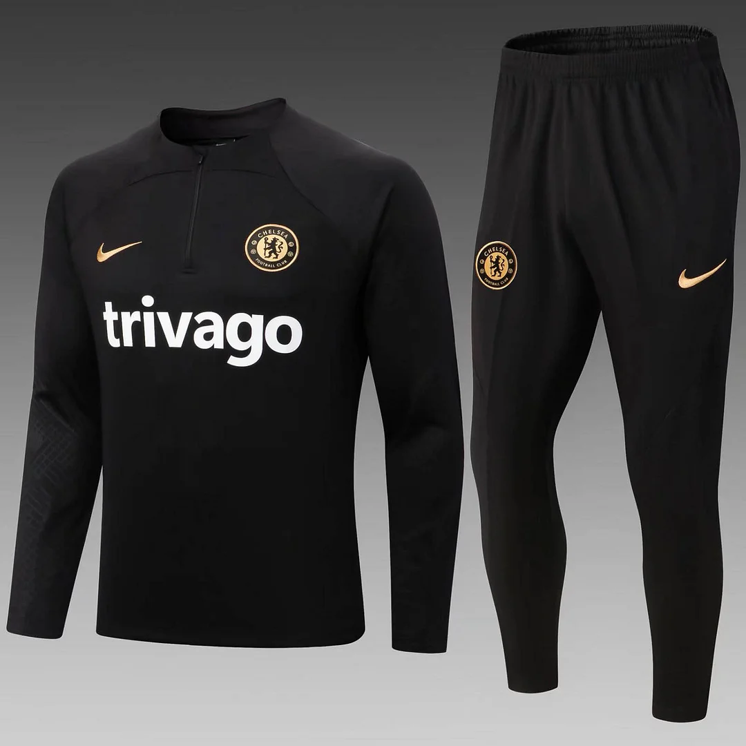 2022-2023 Chelsea Half-Pull Training Suit Black Football Shirt 1:1 Thai Quality Set 2022-2023 Chelsea Half-Pull Training Suit Black Football Shirt 1:1 Thai Quality Set