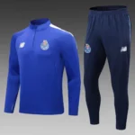 2022-2023 Porto Half-Pull Training Suit Blue Football Shirt Set