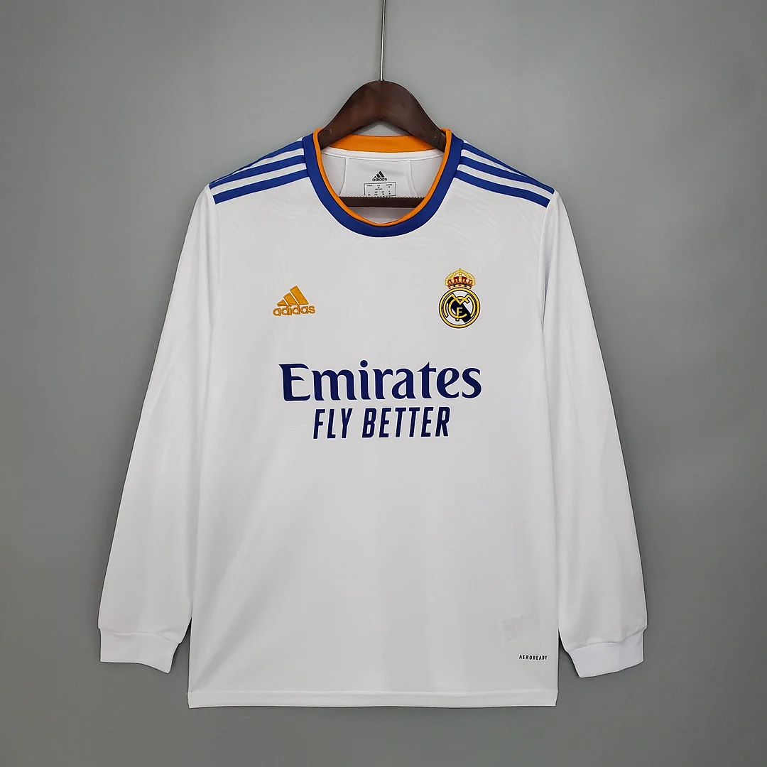 2021-2022 Long Sleeve Real Madrid Home Jersey