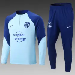 2022-2023 Atletico Madrid Half-Pull Training Suit Blue 1:1 Thai Quality Set