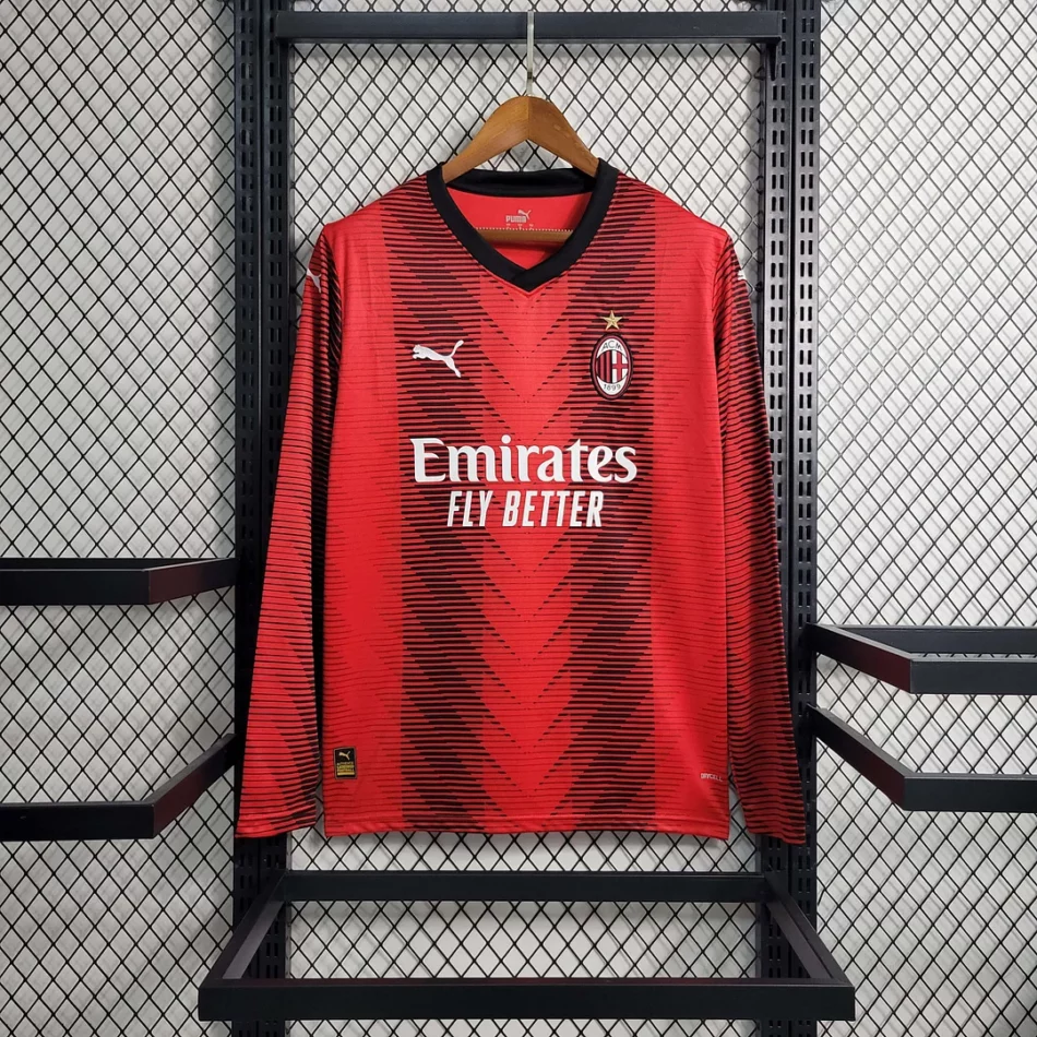 2023 2024 Long Sleeve AC Milan Home Football Shirt 1:1 Thai Quality