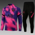2021-2022 Psg Paris Saint-Germain Half-Pull Training Suit Pink Set